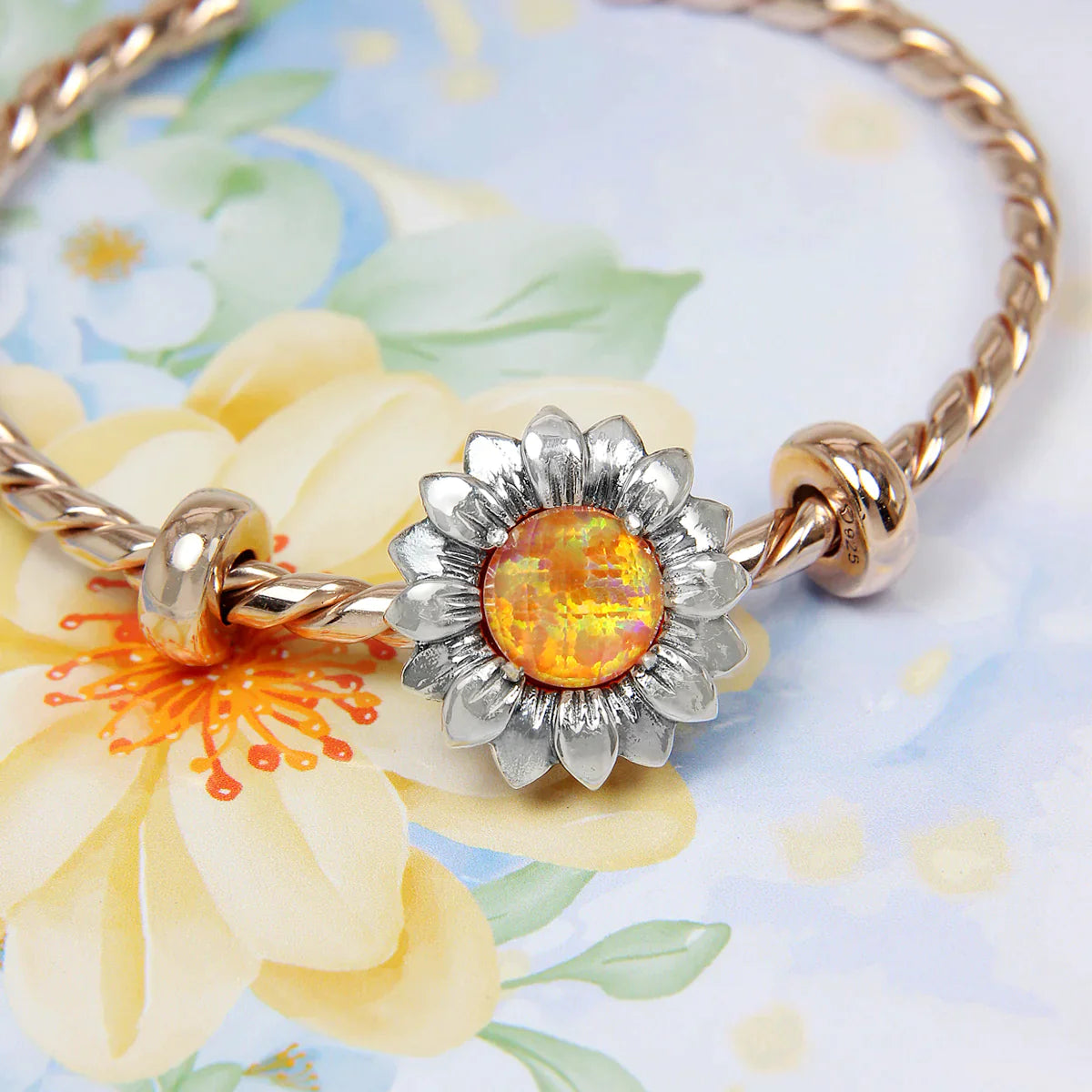 OPALITE ORANGE FLOWER STOPPER CHARM