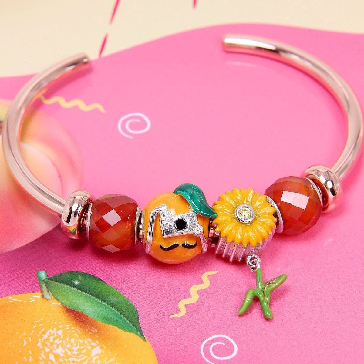 Orange Selfie Bead