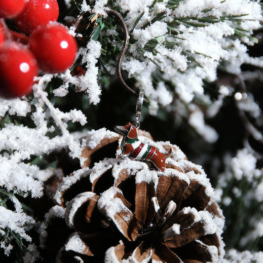 Perro salchicha de navidad Charm