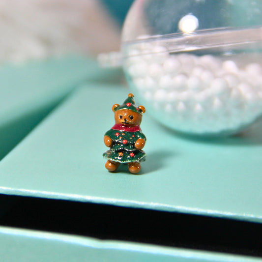 CHRISTMAS TEDDY BEAR CHARM BEAD