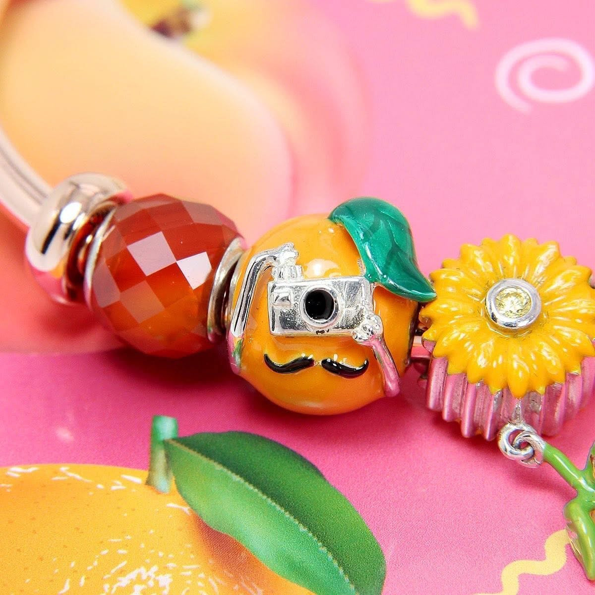 Orange Selfie Bead