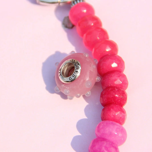EASTER MURANO PASTEL PINK POLKA DOT