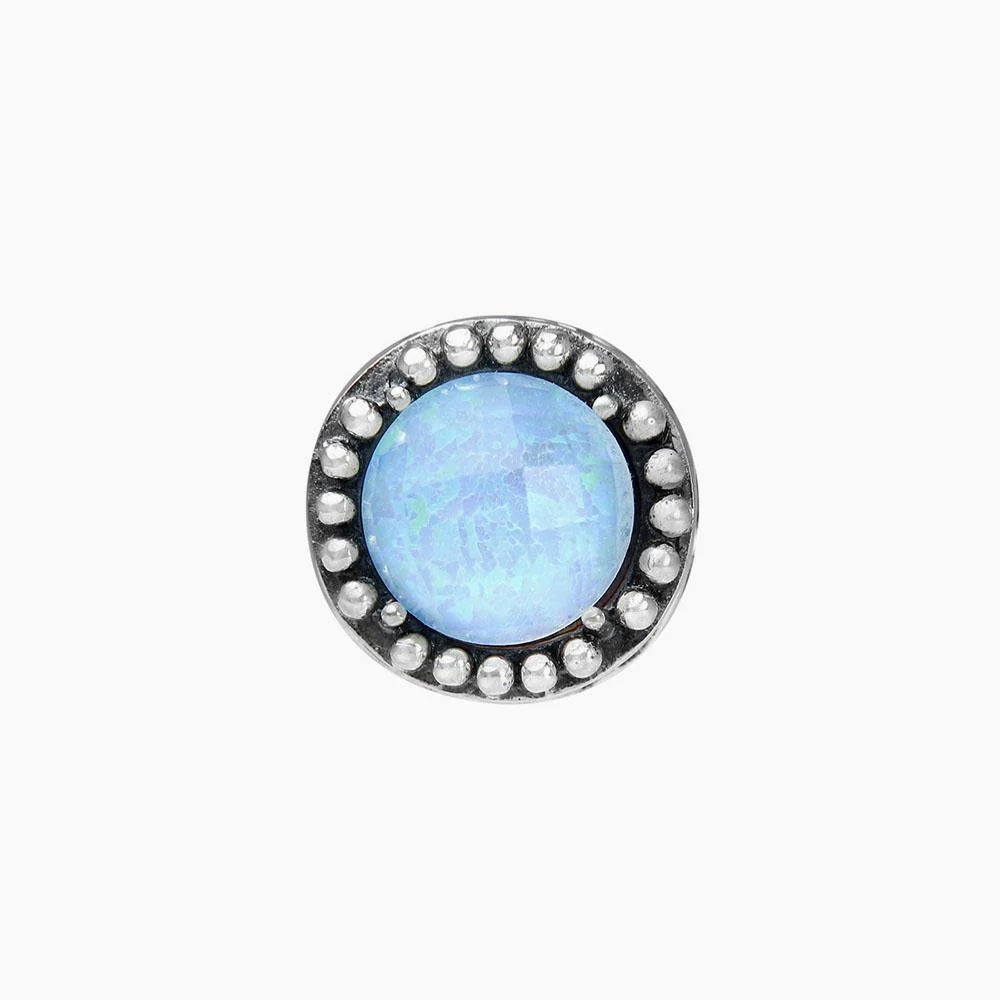 Opalite Blue Circle Gem Bead