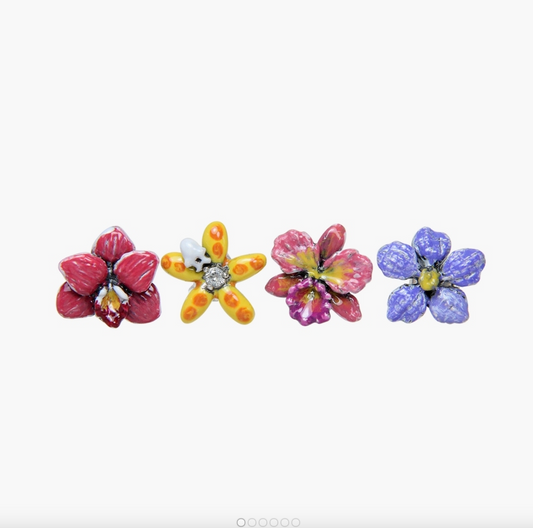 Aretes Orquídeas Esmaltados