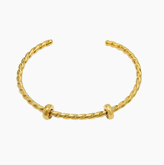 OPEN BANGLE TWISTED GOLD