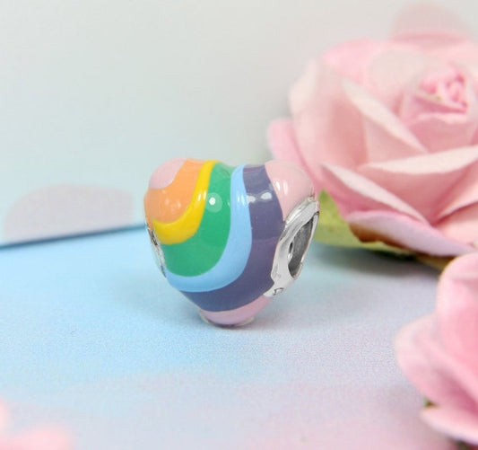 Rainbow Heart Bead
