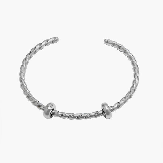 Pulsera rígida Twisted de plata
